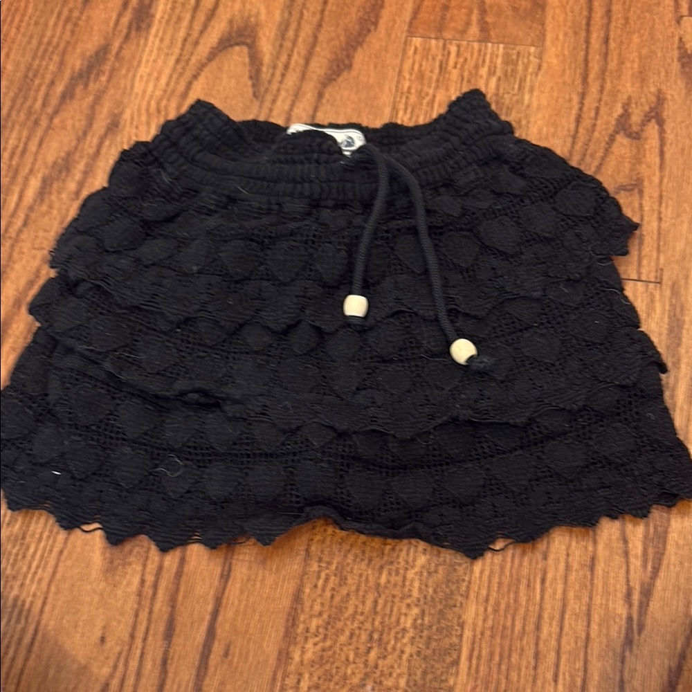 Black Ruffled Kids Skirt